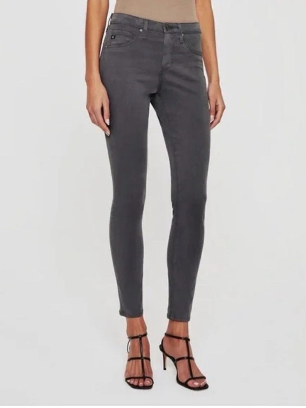 AG  Farrah Skinny Ankle Jeans, Gray, Size 31R (Womens)